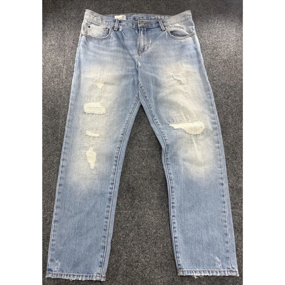 Gap 1969 Sexy Boyfriend Jeans 28 Light Wash Distressed Ripped Relaxed Denim